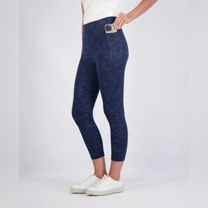 NWT Zero Restriction Bae Capri Leggings Storm Blue Size Small